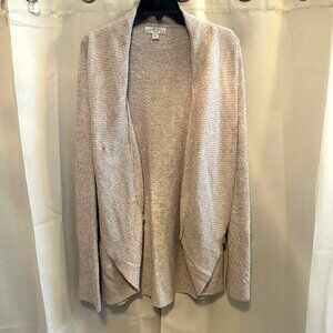 BArefoot Dreams Cozychic Lite Womens Cardigan Size L/XL Beige Minimal Work 17198